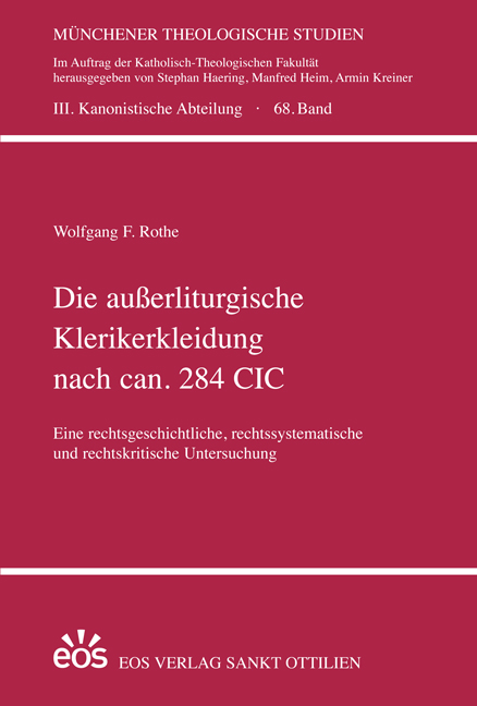 Die außerliturgische Klerikerkleidung nach can. 284 CIC (ebook)