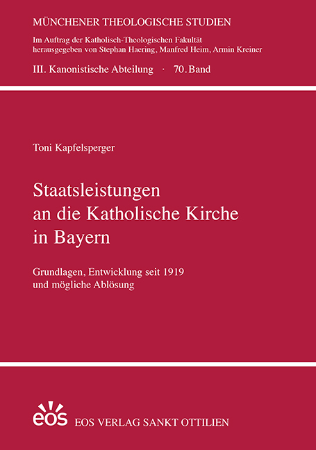 Staatsleistungen an die Katholische Kirche in Bayern (ebook)