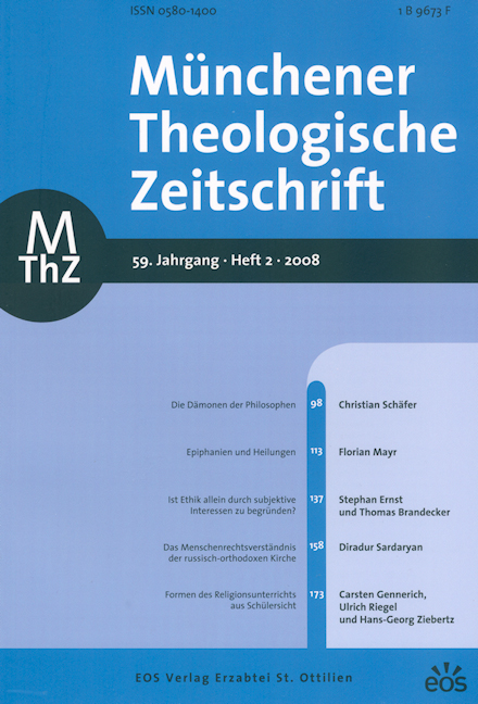 Münchener Theologische Zeitschrift 59 (2008/2)