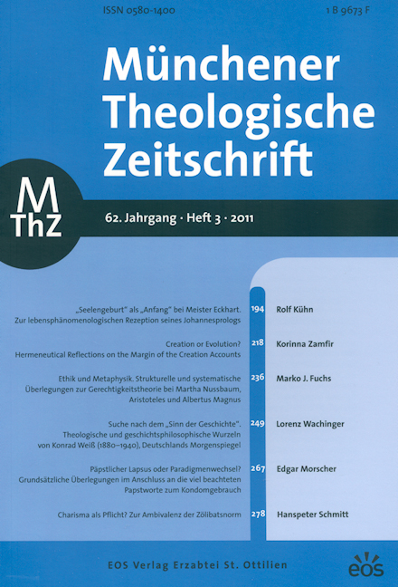 Münchener Theologische Zeitschrift 62 (2011/3)