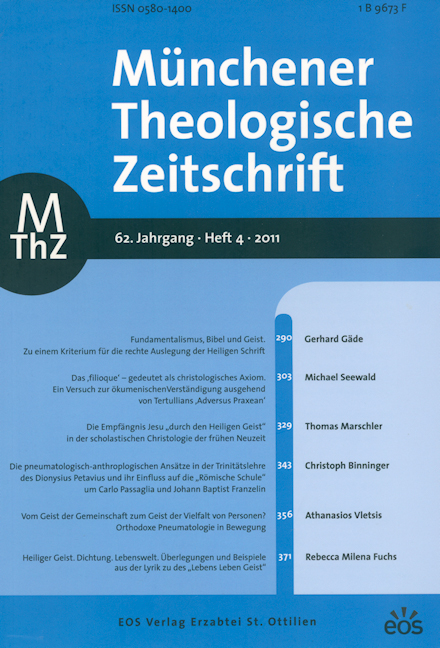 Münchener Theologische Zeitschrift 62 (2011/4)