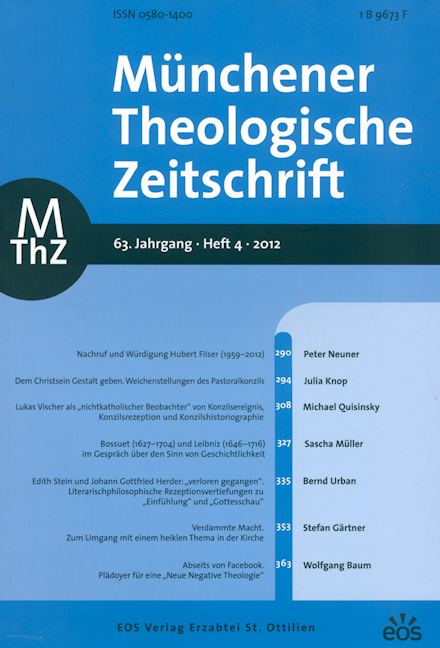Münchener Theologische Zeitschrift 63 (2012/4)