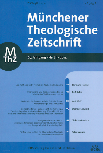 Münchener Theologische Zeitschrift 65 (2014/3)
