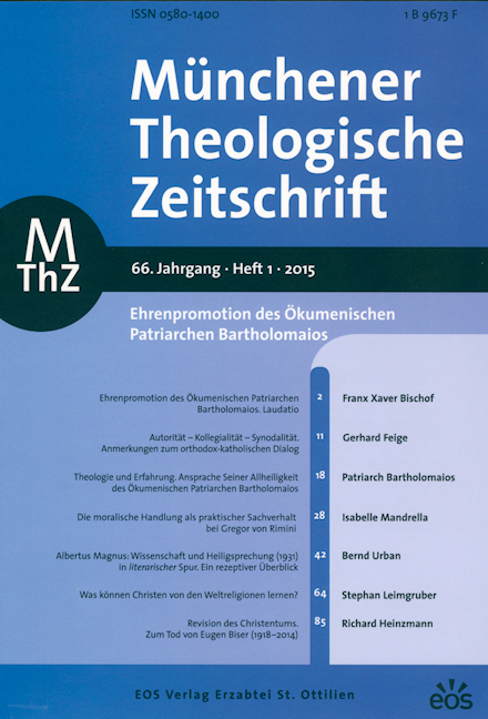 Münchener Theologische Zeitschrift 66 (2015/1)