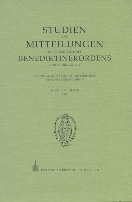 Studien und Mitteilungen zur Geschichte des Benediktinerordens 107 (1996/2)
