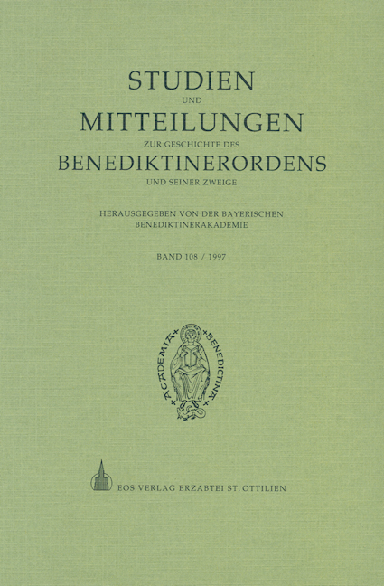 Studien und Mitteilungen zur Geschichte des Benediktinerordens 108 (1997)