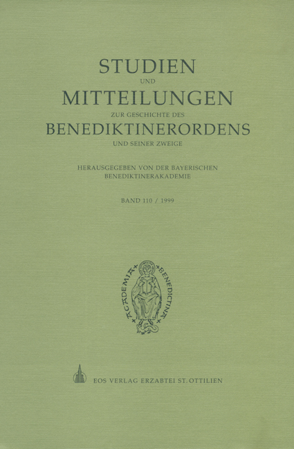Studien und Mitteilungen zur Geschichte des Benediktinerordens 110 (1999)
