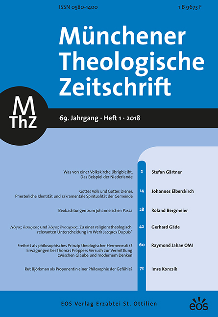Münchener Theologische Zeitschrift 69 (2018/1)