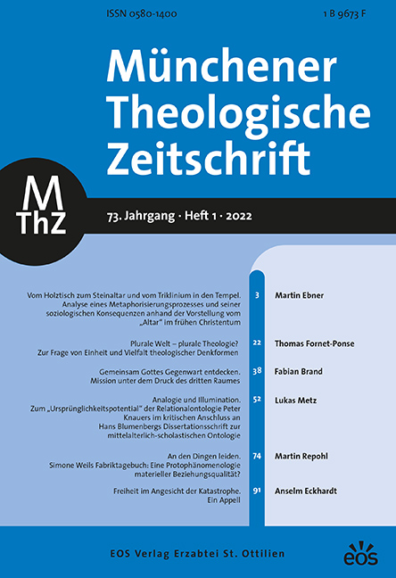Münchener Theologische Zeitschrift 73 (2022/1)