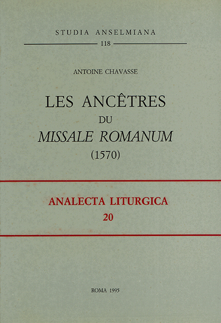 Les ancêtres du Missale Romanum (1570)
